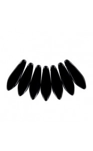Czech Glass Daggers beads 5x16mm Jet 23980